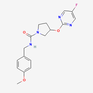 molecular formula C17H19FN4O3 B2416384 3-((5-氟嘧啶-2-基)氧基)-N-(4-甲氧基苄基)吡咯烷-1-甲酰胺 CAS No. 2034389-66-5