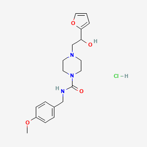 4-(2-(furan-2-yl)-2-hydroxyethyl)-N-(4-methoxybenzyl)piperazine-1-carboxamide hydrochloride