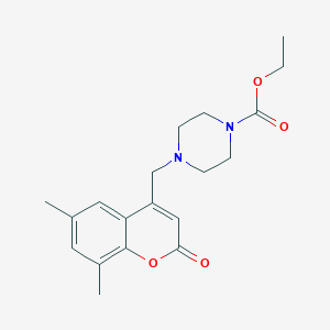 molecular formula C19H24N2O4 B2416390 Ethyl 4-[(6,8-dimethyl-2-oxochromen-4-yl)methyl]piperazine-1-carboxylate CAS No. 859116-74-8