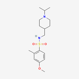 molecular formula C17H28N2O3S B2416399 N-((1-isopropylpiperidin-4-yl)methyl)-4-methoxy-2-methylbenzenesulfonamide CAS No. 952983-00-5