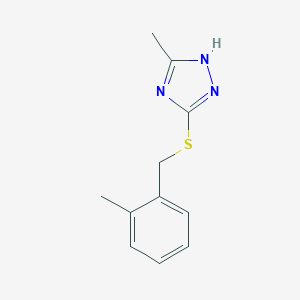 molecular formula C11H13N3S B241640 3-methyl-5-[(2-methylbenzyl)thio]-1H-1,2,4-triazole 