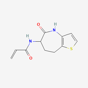 molecular formula C11H12N2O2S B2416401 N-{5-oxo-4H,5H,6H,7H,8H-thieno[3,2-b]azepin-6-yl}prop-2-enamide CAS No. 2094124-17-9