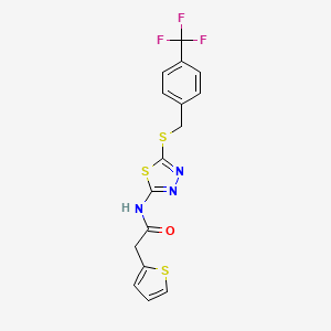 2-(thiophen-2-yl)-N-[5-({[4-(trifluoromethyl)phenyl]methyl}sulfanyl)-1,3,4-thiadiazol-2-yl]acetamide