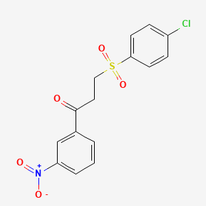 molecular formula C15H12ClNO5S B2416403 3-[(4-Chlorophenyl)sulfonyl]-1-(3-nitrophenyl)-1-propanone CAS No. 868256-18-2