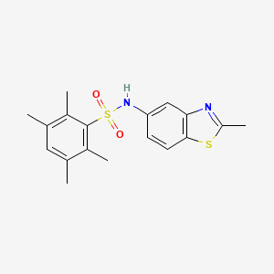 molecular formula C18H20N2O2S2 B2416405 2,3,5,6-tetramethyl-N-(2-methyl-1,3-benzothiazol-5-yl)benzenesulfonamide CAS No. 671200-96-7