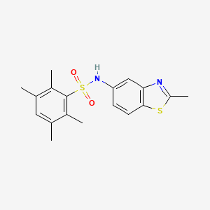 molecular formula C18H20N2O2S2 B2416405 2,3,5,6-四甲基-N-(2-甲基-1,3-苯并噻唑-5-基)苯磺酰胺 CAS No. 671200-96-7