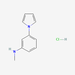 molecular formula C11H13ClN2 B2416413 N-methyl-3-(1H-pyrrol-1-yl)aniline hydrochloride CAS No. 2137994-11-5