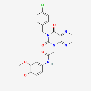 molecular formula C23H20ClN5O5 B2416420 2-(3-(4-氯苄基)-2,4-二氧代-3,4-二氢蝶啶-1(2H)-基)-N-(3,4-二甲氧基苯基)乙酰胺 CAS No. 1359454-83-3