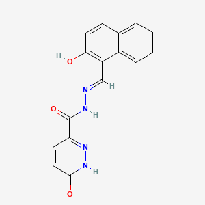molecular formula C16H12N4O3 B2416421 (E)-N'-((2-羟基萘-1-基)亚甲基)-6-氧代-1,6-二氢哒嗪-3-碳酰肼 CAS No. 477515-12-1