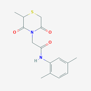 molecular formula C15H18N2O3S B2416428 N-(2,5-二甲苯基)-2-(2-甲基-3,5-二氧代硫代吗啉-4-基)乙酰胺 CAS No. 868215-87-6