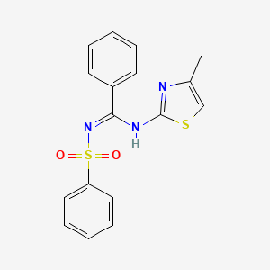 molecular formula C17H15N3O2S2 B2416432 (Z)-N-(4-methylthiazol-2-yl)-N'-(phenylsulfonyl)benzimidamide CAS No. 41274-14-0