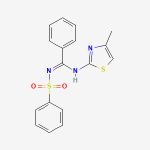 molecular formula C17H15N3O2S2 B2416432 (Z)-N-(4-Methylthiazol-2-yl)-N'-(Phenylsulfonyl)benzimidamid CAS No. 41274-14-0