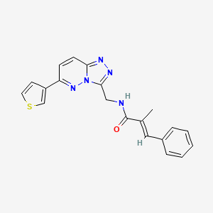 molecular formula C20H17N5OS B2416439 (E)-2-甲基-3-苯基-N-((6-(噻吩-3-基)-[1,2,4]三唑并[4,3-b]哒嗪-3-基)甲基)丙烯酰胺 CAS No. 1904609-35-3