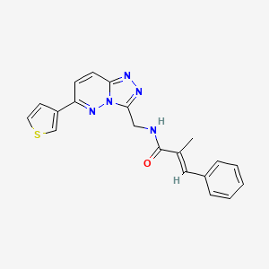 (E)-2-methyl-3-phenyl-N-((6-(thiophen-3-yl)-[1,2,4]triazolo[4,3-b]pyridazin-3-yl)methyl)acrylamide