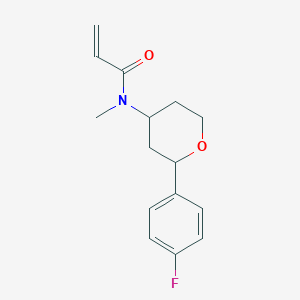 molecular formula C15H18FNO2 B2416440 N-[2-(4-Fluorophenyl)oxan-4-yl]-N-methylprop-2-enamide CAS No. 2411237-59-5
