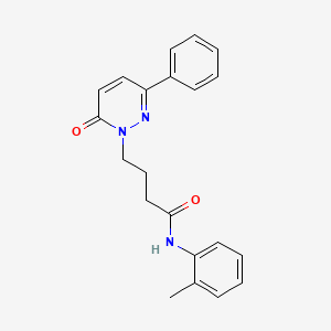 molecular formula C21H21N3O2 B2416442 4-(6-oxo-3-phenylpyridazin-1(6H)-yl)-N-(o-tolyl)butanamide CAS No. 953181-52-7