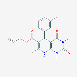 molecular formula C21H23N3O4 B2416448 1,3,7-三甲基-2,4-二氧代-5-(间甲苯基)-1,2,3,4,5,8-六氢吡啶并[2,3-d]嘧啶-6-羧酸烯丙酯 CAS No. 868144-18-7