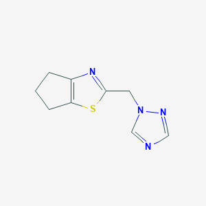 molecular formula C9H10N4S B2416457 1-({4H,5H,6H-cyclopenta[d][1,3]thiazol-2-yl}methyl)-1H-1,2,4-triazole CAS No. 2309749-89-9