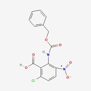 molecular formula C15H11ClN2O6 B2416458 6-Chloro-3-nitro-2-(phenylmethoxycarbonylamino)benzoic acid CAS No. 2287315-62-0