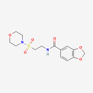 molecular formula C14H18N2O6S B2416461 N-(2-(morpholinosulfonyl)ethyl)benzo[d][1,3]dioxole-5-carboxamide CAS No. 899980-28-0