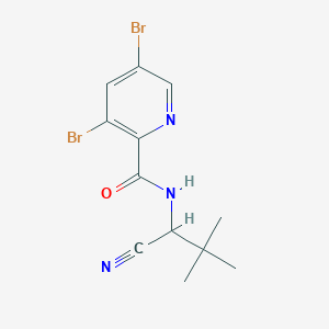 molecular formula C12H13Br2N3O B2416467 3,5-dibromo-N-(1-cyano-2,2-dimethylpropyl)pyridine-2-carboxamide CAS No. 2094434-88-3