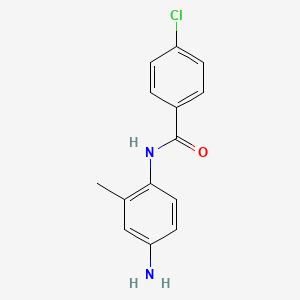 molecular formula C14H13ClN2O B2416468 N-(4-amino-2-methylphenyl)-4-chlorobenzamide CAS No. 861224-63-7