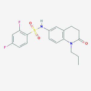 molecular formula C18H18F2N2O3S B2416470 2,4-difluoro-N-(2-oxo-1-propyl-1,2,3,4-tetrahydroquinolin-6-yl)benzenesulfonamide CAS No. 941954-69-4