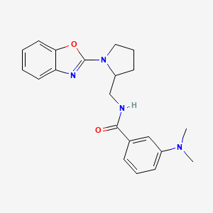 molecular formula C21H24N4O2 B2416472 N-((1-(ベンゾ[d]オキサゾール-2-イル)ピロリジン-2-イル)メチル)-3-(ジメチルアミノ)ベンザミド CAS No. 1795492-02-2