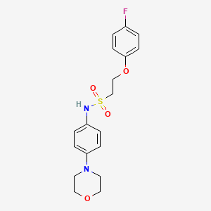 molecular formula C18H21FN2O4S B2416473 2-(4-氟苯氧基)-N-(4-吗啉苯基)乙磺酰胺 CAS No. 1351620-98-8
