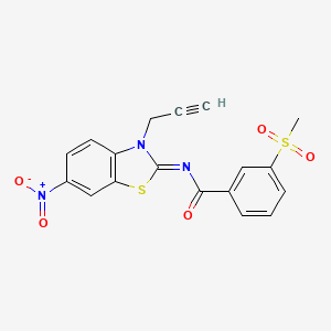 molecular formula C18H13N3O5S2 B2416474 (Z)-3-(methylsulfonyl)-N-(6-nitro-3-(prop-2-yn-1-yl)benzo[d]thiazol-2(3H)-ylidene)benzamide CAS No. 896332-78-8