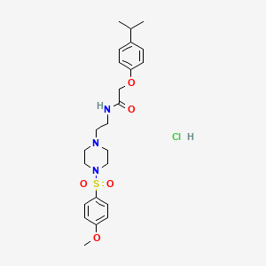 molecular formula C24H34ClN3O5S B2416479 2-(4-isopropylphenoxy)-N-(2-(4-((4-methoxyphenyl)sulfonyl)piperazin-1-yl)ethyl)acetamide hydrochloride CAS No. 1189482-18-5