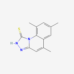 molecular formula C13H13N3S B2416489 5,7,9-Trimethyl-[1,2,4]triazolo[4,3-a]quinoline-1-thiol CAS No. 315677-92-0