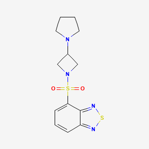 molecular formula C13H16N4O2S2 B2416493 4-(3-Pyrrolidin-1-ylazetidin-1-yl)sulfonyl-2,1,3-benzothiadiazole CAS No. 2320926-19-8
