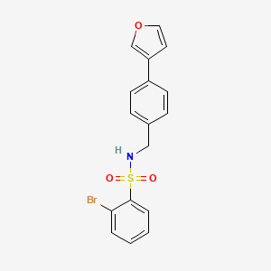 molecular formula C17H14BrNO3S B2416496 2-bromo-N-(4-(furan-3-yl)benzyl)benzenesulfonamide CAS No. 2034279-59-7