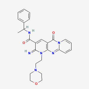 molecular formula C26H28N6O3 B2416501 2-亚氨基-1-(2-吗啉乙基)-5-氧代-N-(1-苯乙基)-2,5-二氢-1H-二吡啶并[1,2-a:2',3'-d]嘧啶-3-甲酰胺 CAS No. 683806-93-1