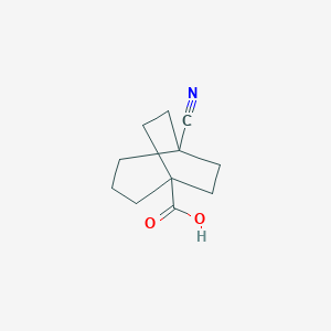 molecular formula C11H15NO2 B2416506 5-氰代双环[3.2.2]壬烷-1-羧酸 CAS No. 24238-76-4