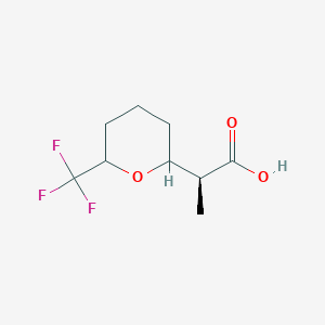 molecular formula C9H13F3O3 B2416511 (2S)-2-[6-(Trifluoromethyl)oxan-2-yl]propanoic acid CAS No. 2248214-79-9