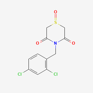 molecular formula C11H9Cl2NO3S B2416519 4-(2,4-Dichlorobenzyl)-1lambda~4~,4-thiazinane-1,3,5-trione CAS No. 338953-61-0