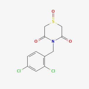 molecular formula C11H9Cl2NO3S B2416519 4-(2,4-二氯苄基)-1λ~4~,4-噻嗪烷-1,3,5-三酮 CAS No. 338953-61-0