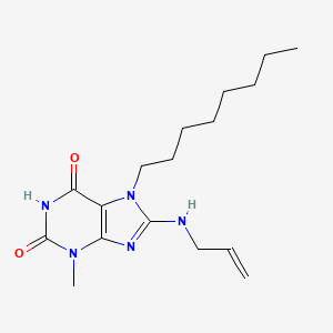 molecular formula C17H27N5O2 B2416525 3-Methyl-7-octyl-8-(prop-2-enylamino)purine-2,6-dione CAS No. 377068-63-8