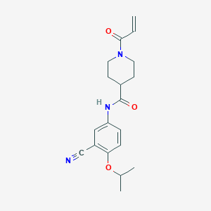 molecular formula C19H23N3O3 B2416531 N-(3-Cyano-4-propan-2-yloxyphenyl)-1-prop-2-enoylpiperidine-4-carboxamide CAS No. 2361744-60-5