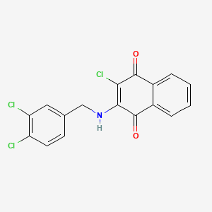 molecular formula C17H10Cl3NO2 B2416535 2-Chloro-3-[(3,4-dichlorobenzyl)amino]naphthoquinone CAS No. 866157-71-3
