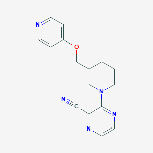 molecular formula C16H17N5O B2416537 3-[3-(Pyridin-4-yloxymethyl)piperidin-1-yl]pyrazine-2-carbonitrile CAS No. 2380099-15-8