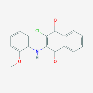molecular formula C17H12ClNO3 B2416538 2-Chloro-3-(2-methoxyanilino)naphthalene-1,4-dione CAS No. 64505-74-4