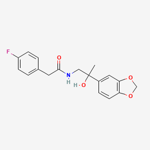 molecular formula C18H18FNO4 B2416544 N-(2-(benzo[d][1,3]dioxol-5-yl)-2-hydroxypropyl)-2-(4-fluorophenyl)acetamide CAS No. 1396798-57-4