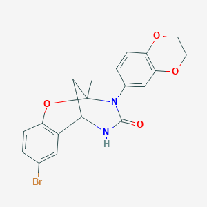 molecular formula C19H17BrN2O4 B2416547 8-bromo-3-(2,3-dihydro-1,4-benzodioxin-6-yl)-2-methyl-2,3,5,6-tetrahydro-4H-2,6-methano-1,3,5-benzoxadiazocin-4-one CAS No. 1291852-49-7