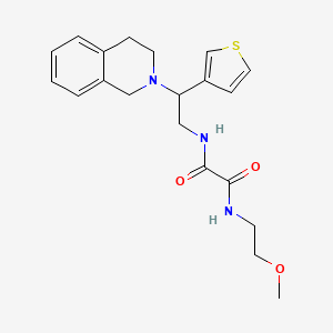 molecular formula C20H25N3O3S B2416548 N1-(2-(3,4-dihydroisoquinolin-2(1H)-yl)-2-(thiophen-3-yl)ethyl)-N2-(2-methoxyethyl)oxalamide CAS No. 955256-85-6