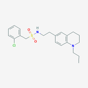 molecular formula C21H27ClN2O2S B2416558 1-(2-chlorophenyl)-N-(2-(1-propyl-1,2,3,4-tetrahydroquinolin-6-yl)ethyl)methanesulfonamide CAS No. 955614-19-4