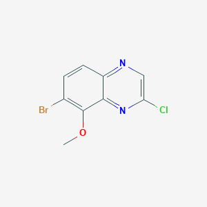 molecular formula C9H6BrClN2O B2416561 7-溴-2-氯-8-甲氧基喹喔啉 CAS No. 1823059-48-8