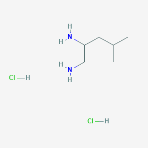 molecular formula C6H18Cl2N2 B2416562 1,2-Diamino-4-methylpentane dihydrochloride CAS No. 183196-89-6